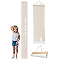 Morxy Canvas Growth Chart for Kids - Unisex Kids Room Wall Decor - Measuring Height Chart- Wall Tape with Height Chart for Kids (Canvas Loved Beyond Measure, Beige)