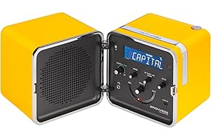 Brionvega - Radio Cubo 50° Anniversario Giallo Sole - Radiosveglia Digitale DAB+/FM, Bluetooth, Display LCD, Batteria ricaricabile al litio