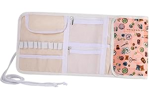 rockible Estuche para Ganchos de Ganchillo, Accesorios de Ganchillo, Bolsa de Almacenamiento de Agujas de Tejer de Tela Oxford Multifuncional, Bolsa Enrollable, de Coser, Individual