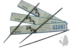 GREENSTAR GARDY PARTS Lime à chaîne OZAKI 1/4, lime ronde, entretien et affûtage, diamètre 3,6 mm (9/64 pouces), longueur 20 cm (8 pouces), 1 pièce, Noir