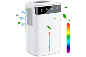 LQTTEK Dehumidifiers for Home-2600ML High-Efficiency Energy-Saving Portable Small Dehumidifier with Auto Defrost Auto-Off Function&LED Lights,2 Working Modes,Quiet Mini Dehumidifier for Bedroom,Bathroom,RV