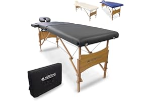 Mobiclinic®, Massage Table, Beauty Bed, 73,23 x 23,62 in, Massage Bed, Lash bed, European Brand, Headrest, Height-Adjustable, Portable, Physiotherapy, Wood, up to 551lb, Black