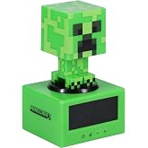 Paladone Minecraft Creeper Alarm Clock - Official Product Includes Game Music and Night Light for Kids and Teens, Game Room A
