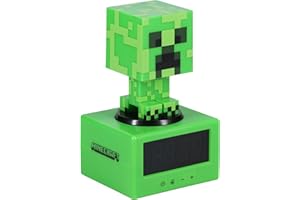 Paladone Minecraft Creeper budzik – oficjalnie licencjonowana ikona z muzyką Minecraft i lampką nocną dla dzieci i młodzieży, akcesoria do pokoju gier, dla entuzjastów Minecraft, prezent nowości