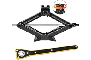 HSHa Scissor Jack 2 Ton, Car Jack Kit 110-390 mm, Labor-Saving Design, Heavy Duty Car Scissor Jack with Wheel Wrench for Car SUV, Black