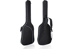 HOHIYO HOYIYO Bass Guitar Bag with 0.35in Padding Electric Bass Case Soft Case 8mm Padding Backpack and Gig Bag with Neck Protector Strap and Pockets (Bass Guitar Bag-Black Pocket)