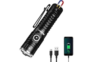 Wurkkos TS22 Latarki LED, super jasne ładowanie, latarka 4500 lumenów XHP70,2 LED latarka z automatycznym zamkiem, wodoodporna latarka IPX 8, latarka EDC z magnetyczną zaślepką, 6 trybów oświetlenia