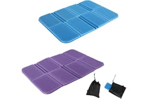MORJCG 2PCS Sit Mat Hiking, Sit Mat, Folding Sit Mat, Hiking Seat Pad, Sit Pad, Waterproof Hiking Seat Pad with Two Black Storage Bags, for Picnic Hiking Park Outdoor Camping Tourism (Purple, Blue)
