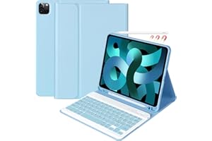 CC STORE Tastiera per iPad Air 5 2022/iPad Air 4/iPad 11 2022/2021/2020/2018, Custodia per iPad 10.9 con Tastiera Italiana per iPad 11 2022 Cover con Bluetooth Senza Fili Tastiera Staccabile e Slot per Penna