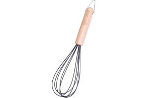 Royalford Silicone Whisk with Wooden Handle & Hanging Hook – Heat-Resistant Non-Scratch Kitchen Whisk