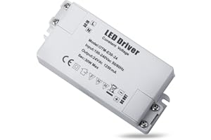 REYLAX Transformator 220V do 24V, sterownik LED 30W, transformator LED 24V 1250mA, zasilacz o stałym napięciu, kontroler niskiego napięcia do taśm świetlnych i lamp LED