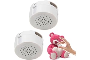 GAUBSS 2 Pack 60-Second Voice Recorder for Ted dy, Talking Tins Voice Recorder, Recordable Voice Device for Boys Girls for Plush Toy Baby Doll Toy and Pillow, White (2)