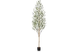 Fopamtri Ulivo Finto da Interno 210cm Piante Finte Olivo Artificiale con Tronchi Natural, Olive Tree plant Artificial in Vaso per Casa Camera da Letto Ufficio Decorazioni (1 Pezzi)