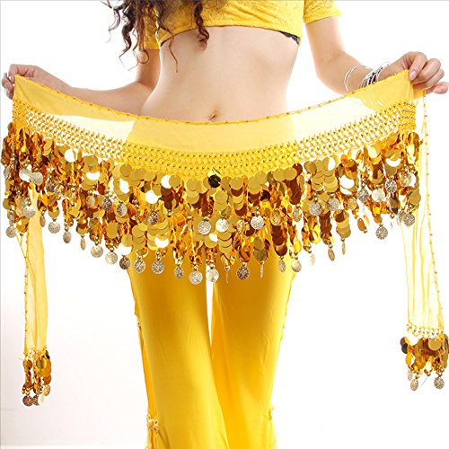 Reefa Ceinture Foulard/Jupe/Robe Costume pour Danse Orientale Danse de l'Inde Danse du Ventre pour Femme et Fille-Longueur Totale: 160cm / 62.99Pouces