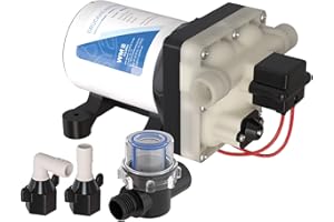 WM aquatec Pompe à membrane sous pression WMMP12-116 avec débit élevé en fonctionnement sans pulsation - Pompe à eau potable automatique adaptée pour camping-cars, caravanes, bateaux, etc. - Fabriqué