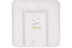 Ceba Baby® Matelas à Langer Bebe souple 72x75 cm - Matelas à langer epais lavable - pour garçons et filles - Certifié Öko-Tex - Imperméable - Zèbre Gris - 75x72 cm