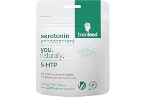 BRAIN FEED Serotonin Supplements | 1200mg griffonia Seed Extract | 60 Tablets - 1 per Day | Mood Booster | UK Manufactured
