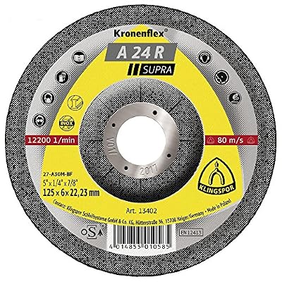 Klingspor Kronenflex 13402 A 24 R Supra Disque à ébarber, 125 x 6 mm, Gris