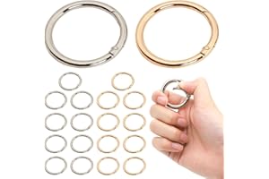 JYNVO 20 Pezzi 40mm Scatto Molla Rotonda, Accessori per Borse Uncinetto, Moschettone a Molla Rotonda Moschettoni O anelli portachiav per Zaini Portafogli, Bagagli Cinghie, Artigianato (Argento&Oro)