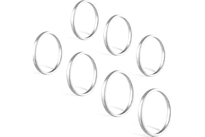 ALEXCRAFT Set Anelli Donna Acciaio Inossidabile Sovrapponibili 2mm 7/14 Pezzi Anelli Sottili Donna Tutte Le Dita Anelli Fedine Sottili Impilabili Set Pollice Mezzo Dito 7 9 12 14 17 20 22 24