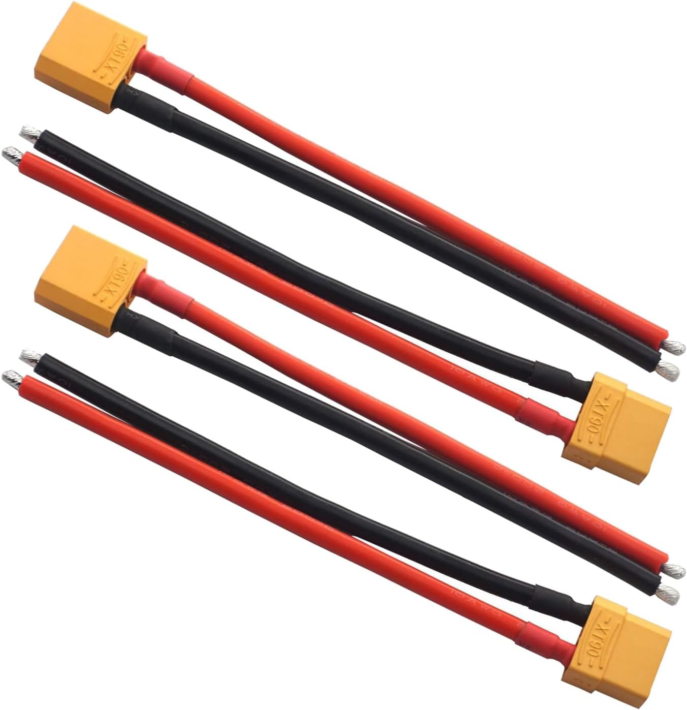 GTIWUNG 2 Pares XT90 Conectores de Batería, XT90 Enchufe Hembra Macho del Enchufe de con el Alambre del Silicio de 15cm 12AWG para el Drone de FPV de la batería de RC Lipo