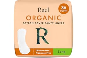 Rael Salvaslip con Funda de Algodón Orgánico - Protegeslips Menstruales, Hipoalergénicos, Sin Fragancia, Sin Cloro, Veganos, Libres de Crueldad (Largo, 36 Unidades)