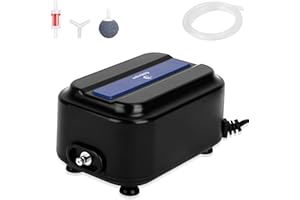 ‎FISHKEEPER fishkeeper Aquarium Luftpumpe Extrem Leise, Sauerstoffpumpe Aquarium und Zubehör Sprudelstein, 2,5W/5W/8W Starke Luftpumpen für 1-570L Aquarien