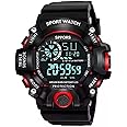 SELLORIA Digital Boy's Silicone Watch (Red Dial Black Colored Strap)