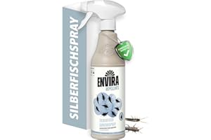 ‎ENVIRA Envira Silberfisch Spray 500 ml - Spray mit langzeitiger Fernhaltewirkung gegen Silberfische & Papierfische - Mittel gegen Silberfische in der Wohnung - Effektiv Silberfischchen loswerden (PT19)