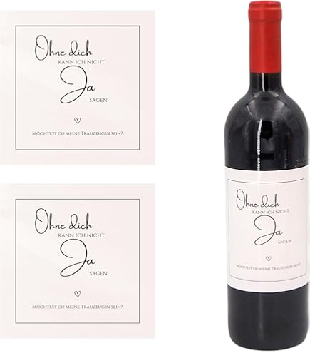 SpecialMe Weinetiketten Personalisiert - Trauzeuge Fragen Etiketten 9x12cm