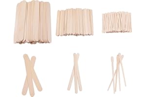 CERIOLL Madera Palos De Cera,Espátulas De Madera Para Cera,Espátulas De Madera Para Depilación,Madera Espátulas De Cera,Palos De Cera,Aplicador De Espátulas De Cera,Palitos De Madera Cera,3 Estilos,200ps