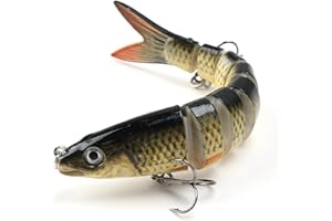 HIOIP Señuelos de Pesca, 13.5cm Señuelos de Natación Bionic Multi-articulado de Natación Realistas, Cebo Duro Artificial Wobbler Multiarticulación para Pesca de Agua Salada Trucha Perca Lucio (L,19g)