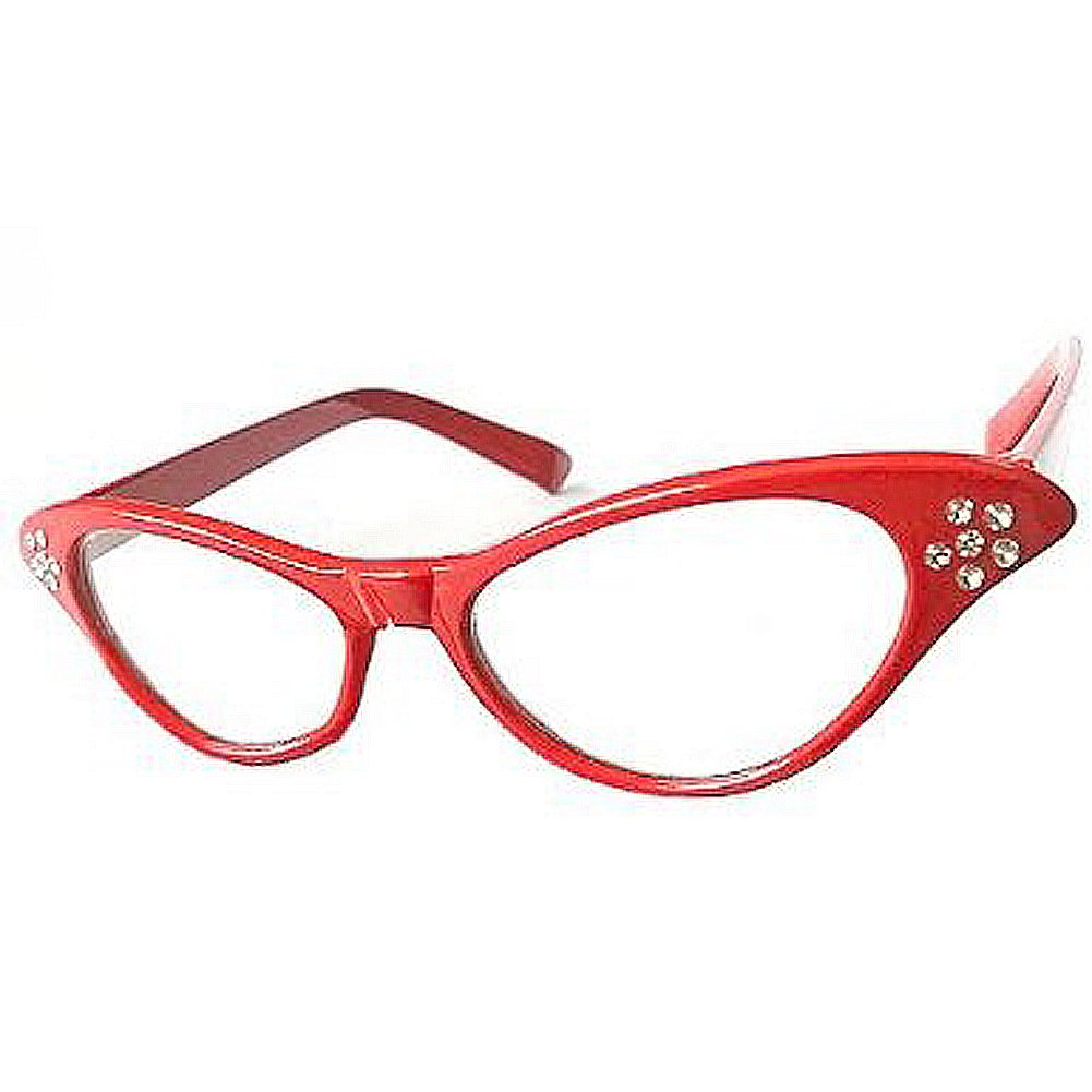 New Pink Ladies 50s 60s Style Rock N Roll Dame Edna Specs Fancy ...
