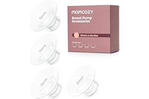 Momcozy Inserti per Flangia 15/17/19/21 mm (Set Assortito, 1 × per Misura), in Silicone, Compatibili con Flangia da 24 mm e Tiralatte Momcozy M5/M6/M9, Confezione da 4