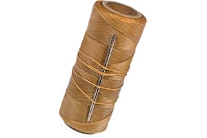 WEST COAST PARACORD 270 Feet of Waxed Polyester Sail Twine and Needle – Ideal for Rope Whipping, Canvas Work, Sail Making, or Other Crafting Applications (Brown)