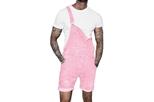 GENERIC Mens Dungarees Bib and Brace Denim Overall Jeans Jumpsuits Casual Lightweight Soild Color Vintage Romper Fashion Relaxed Slim Fit Jumpsuit Festival Shorts Cargo Trousers Shortall Hippy Clothes
