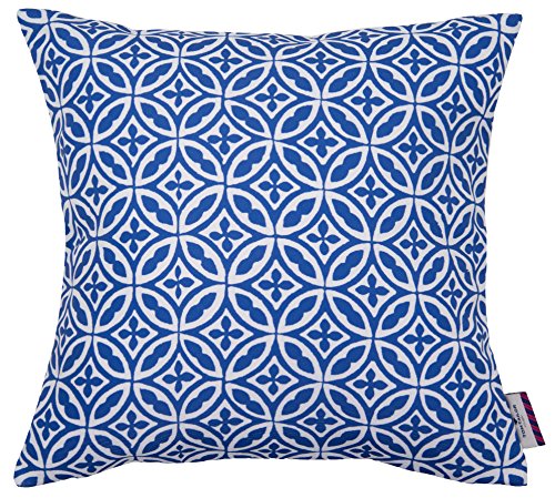 Tom Tailor 564205 Kissenhülle T Ornaments, 40 x 40 cm, Polyester, blau / weiß