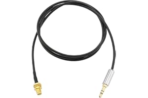 eMagTech SMA hona till 3,5 mm 1/8 tum TRS stereoplugg förlängningskabel längd 1 m för anslutning av en kortvågsradio eller radiomottagare till en antenn koaxialkabel