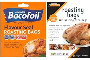 HOMEY MART Bolsas para horno y microondas, 5 bolsas grandes y 8 bolsas medianas con sello de sabor