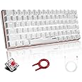 Hoopond Mechanical Keyboard, AK33 White LED Backlit USB Cable Gaming Mechanical Keyboard, 82-key Compact Mechanical Gaming Ke