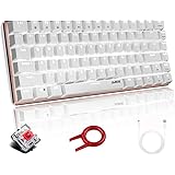 Hoopond Mechanical Keyboard, AK33 White LED Backlit USB Cable Gaming Mechanical Keyboard, 82-key Compact Mechanical Gaming Ke