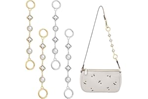 ADDLOTLOT 4 PCS Bag Extender Chain Purse Strap Extender Decorative Crystal Silver Chains Bag Exquisite Extender Purse Chain Strap Replacement Purse Accessories Bag Charms for Handbags Purse Making Supplies