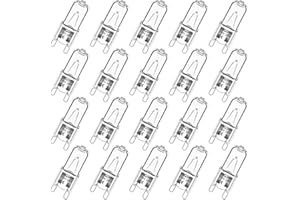 Haraqi 20 Pack G9 Halogen Bulbs 28W 230V 2800K Warm White 310lm,Clear Capsule Halogen Lamps Dimmable, No Strobe, No Flicker