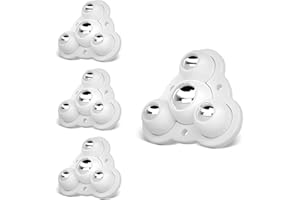 TRVL FIELDER Self Adhesive Caster Wheels, Swivel Wheels for Furniture, 2.4" Steel Universal Wheel, 30 LBS Load Capacity Per Caster, Upgraded Roller for Office Kitchen Appliance (with 4 Ball Bearings, White, 4 PCS)