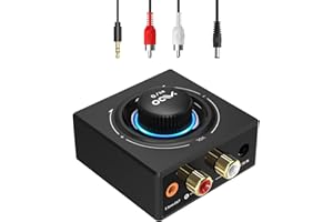 YMOO Recepteur Bluetooth 5.3, RCA 3,5 mm Jack AUX Adaptateur Bluetooth SBC AAC,Stereo Audio HiFi Receiver pour Smartphone, Tablette, Ordinateur Portable, Enceinte Home Cinema,100ft