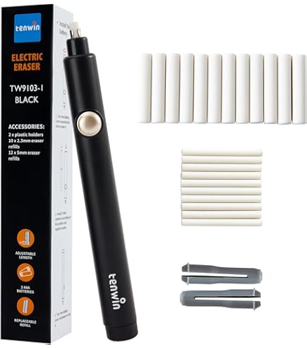 AFMAT Electric Eraser Refills 400 Pcs, 5mm Erasers Refil-200 Pcs And 2 3mm Erasers Refil 200 Pcs Replacement Erasers For Sketching And Drawing Electric Erasers - View #5