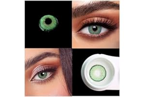 BIO-ESSENCE Pack Lentillas de Hidrogel blandas 1 par Lentes de contacto color verde sin graduación. Duración: 12 meses. Con estuche y 10ml de solución (VERDE MAGICO)