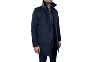 VEQUÈ Cappotto Impermeabile da Uomo Invernale Taglio Lungo Trench Eegante Imbottito Giacca Casual Con Gilet Removibile Linea Sartoriale Giubbotto Classico