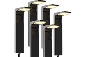 OUSFOT Faretti Solari da Giardino con 2 Temperature di Colore 6 Pezzi, Luci Solari da Giardino Potenti 32 LED, IP65 Impermeabile Luci da Esterno Giardino, Sentiero, Vialetto, Terra Percorso, Nero