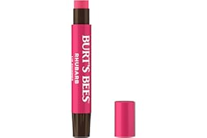 Burt's Bees Lip Shimmer Rhubarb, Moisturising Lip Shimmer with Peppermint Oil, 100% Natural Origin, 2.55g